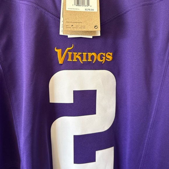 Purple Vikings Jersey with Number 2 - Picture 2 of 7